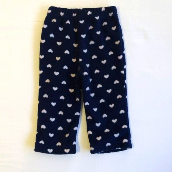 baby mode heart print navy fleece pants 12 months baby girl - Picture 4 of 4